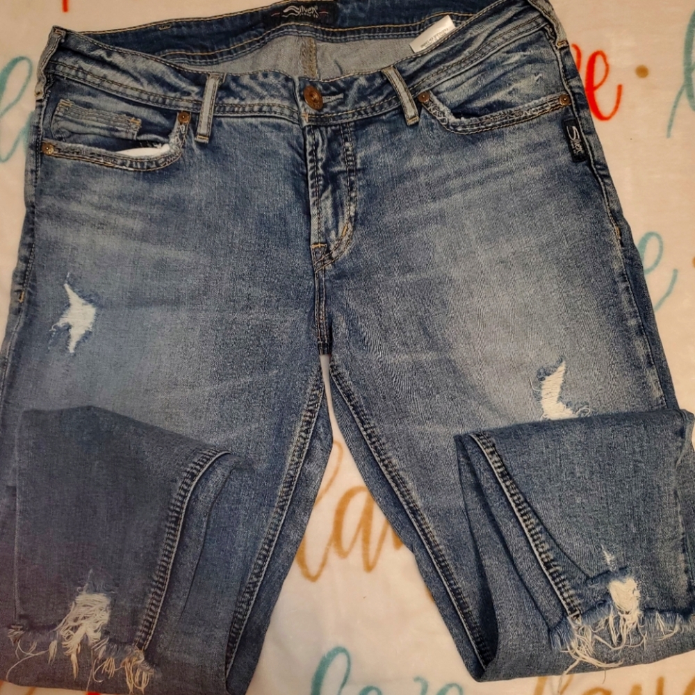Silver Jeans Suki Skinny Crop Sz W32/L25